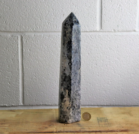 large blue quartz crystal tower