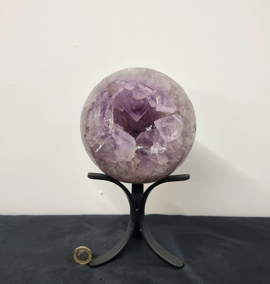 Premium Large Amethyst Crystal Geode Sphere Interior Design Luxury Crystals 