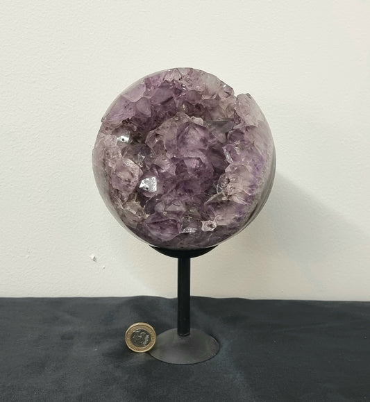 Premium Large Amethyst Crystal Geode Sphere Interior Design Luxury Crystals 