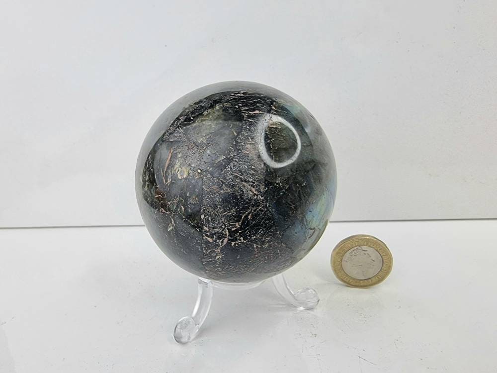 1) Labradorite Crystal Sphere