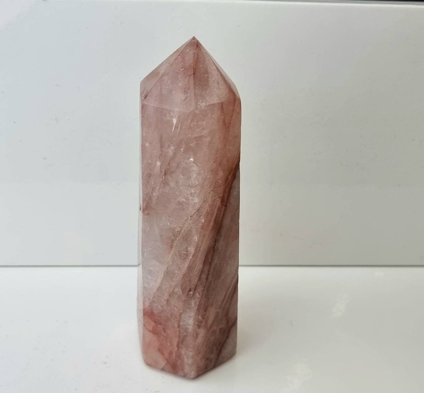 Large Fire Quartz Crystal Prism Tower Point