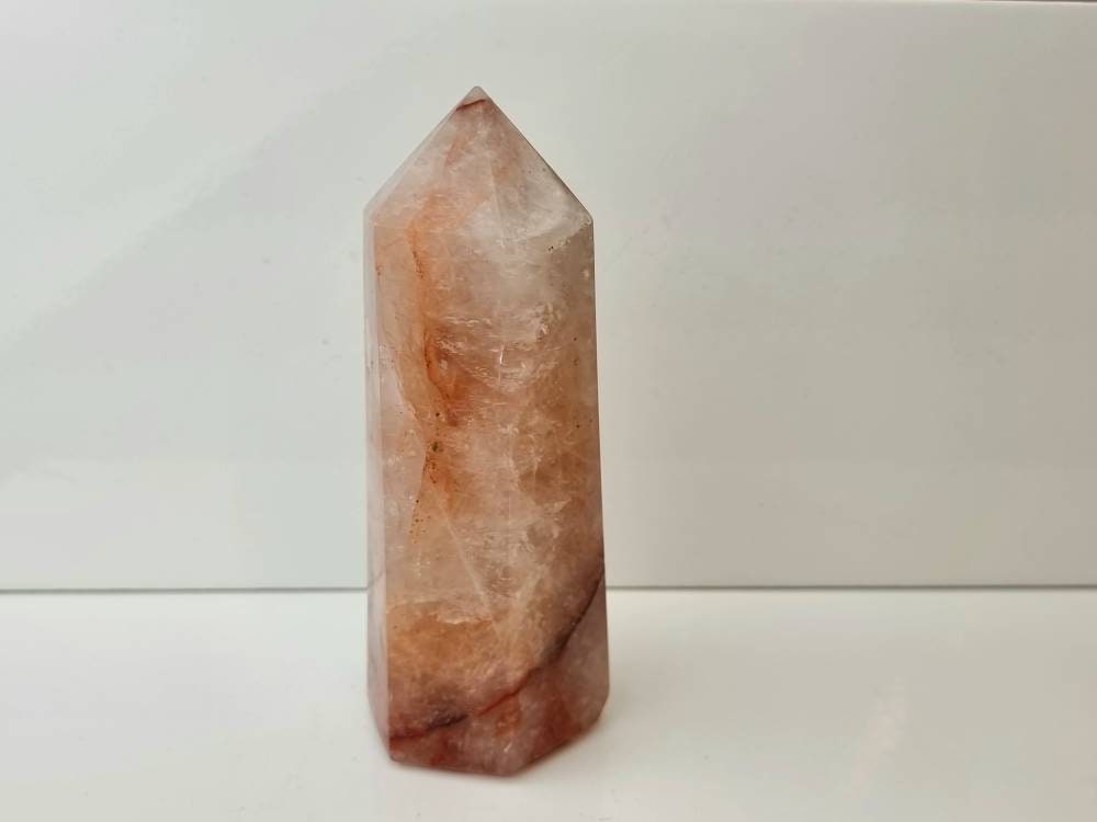 6) Fire Quartz Crystal Prism Tower