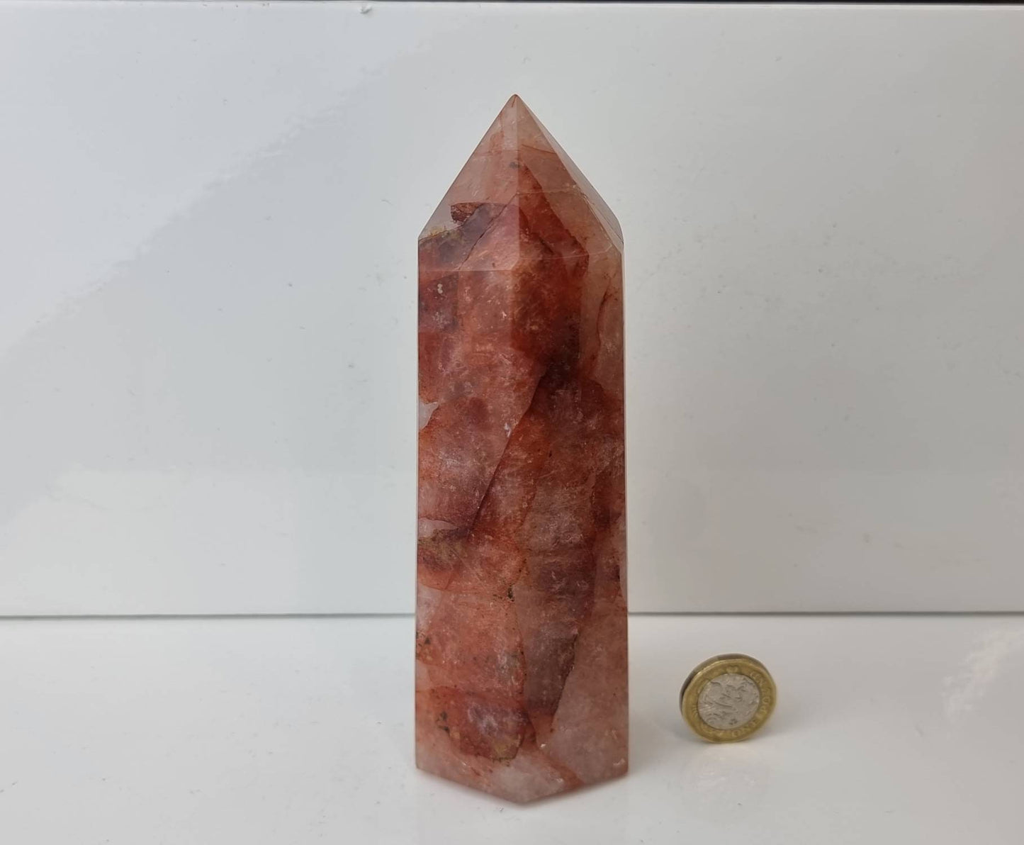 2) Red Hematoid / Fire Quartz Crystal Prism