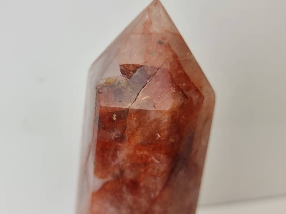 2) Red Hematoid / Fire Quartz Crystal Prism