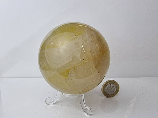 12) Golden Healer Quartz Crystal Sphere