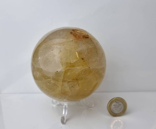 6) Golden Healer Quartz Crystal Sphere