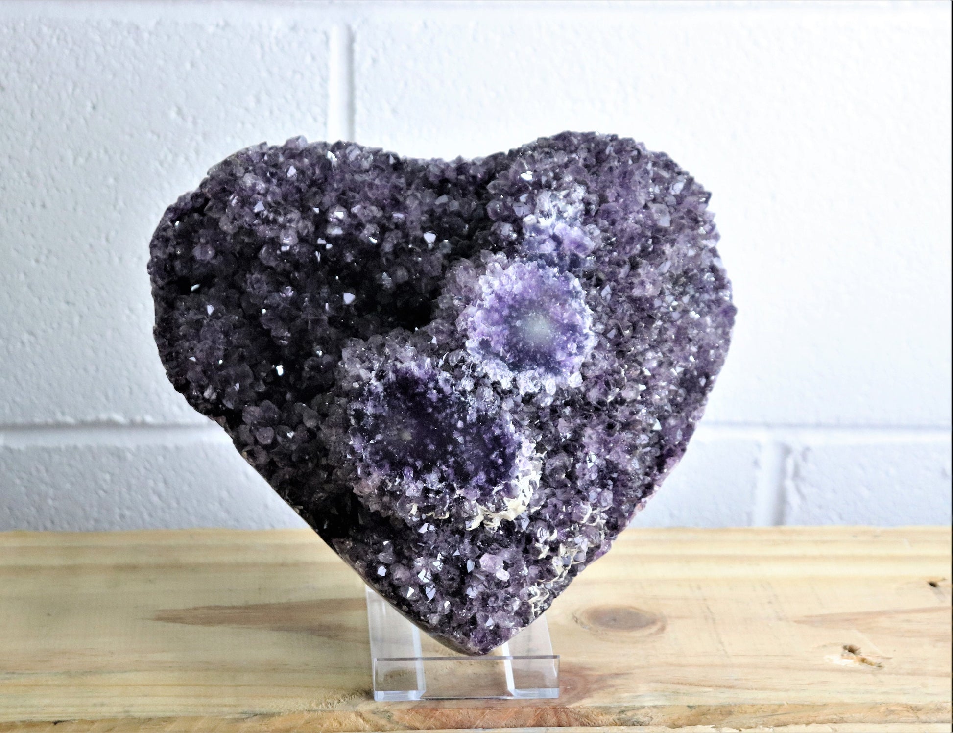 Extra Large Amethyst Crystal Heart Quartz Geode Carving  High Quality