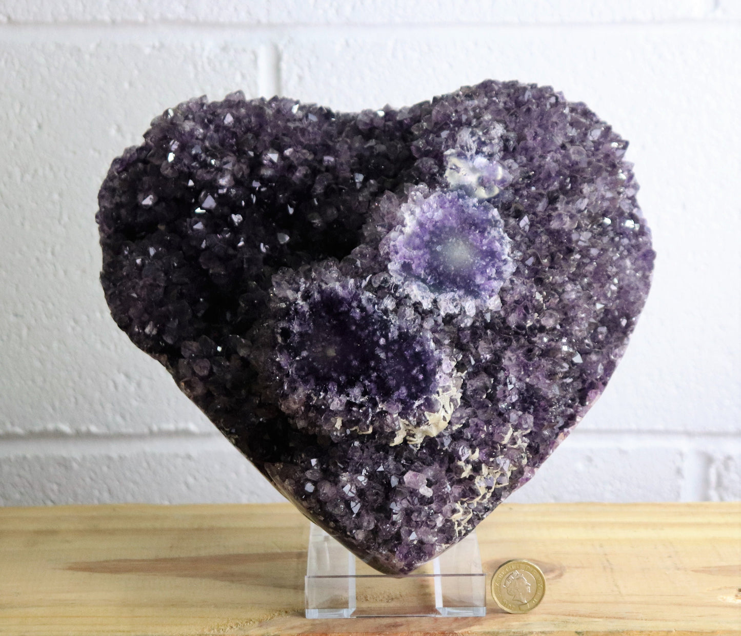 Extra Large Amethyst Crystal Heart Quartz Geode Carving  5.4 KG