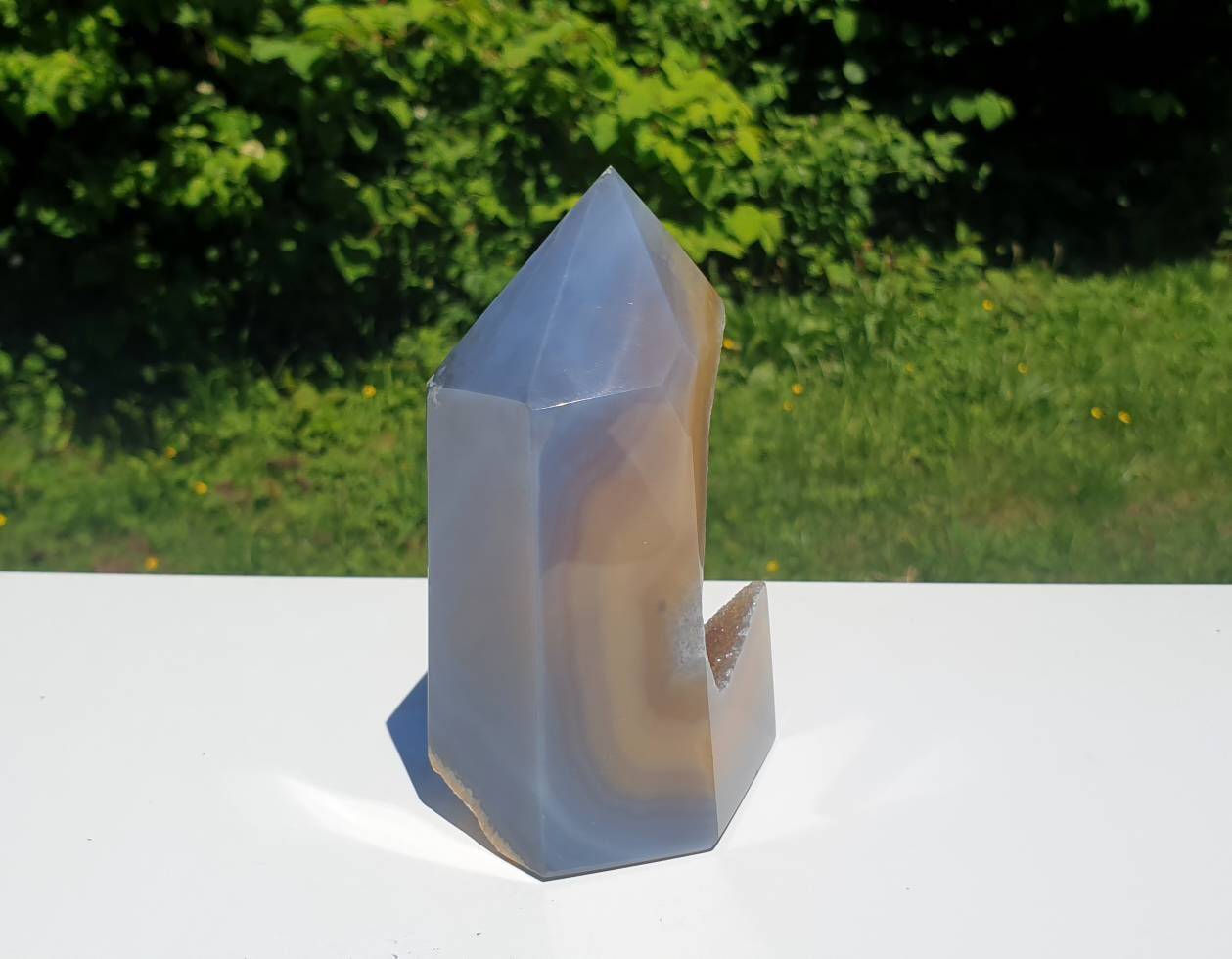 3) Agate Polished Crystal Prism