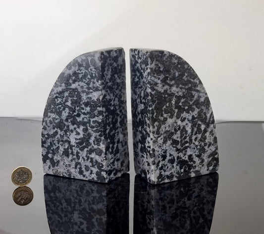 Large Indigo Gabbro Crystal Bookends