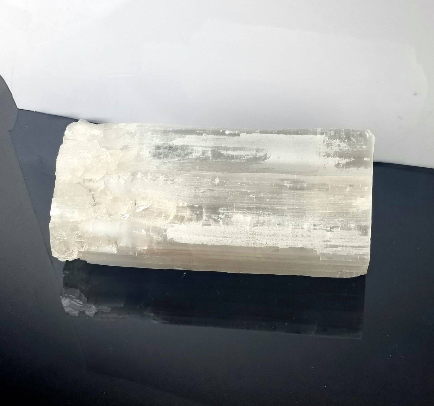 Extra Large Rough Natural Selenite Crystal Log Slab