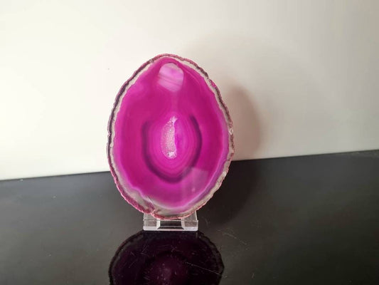 ASD29) large Agate Crystal Slice Pink Coaster