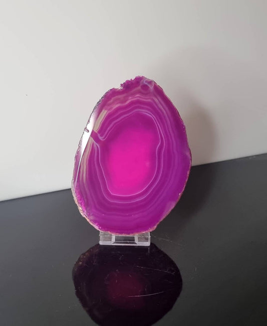 ASD19) large Agate Crystal Slice Pink Coaster