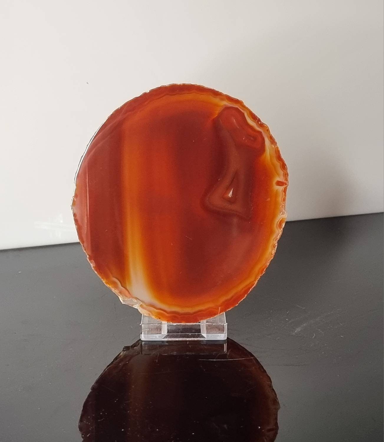 ASD2) Large Agate Crystal Slice Red / Orange