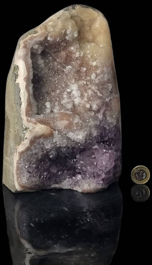 Amethyst Crystal Quartz Geode Uruguayan Freeform Ombre