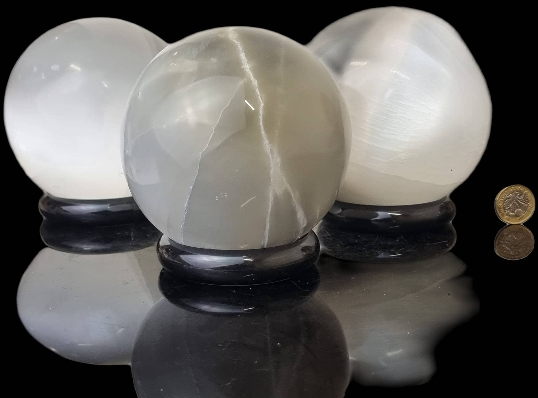 large satin spar crystal sphere 