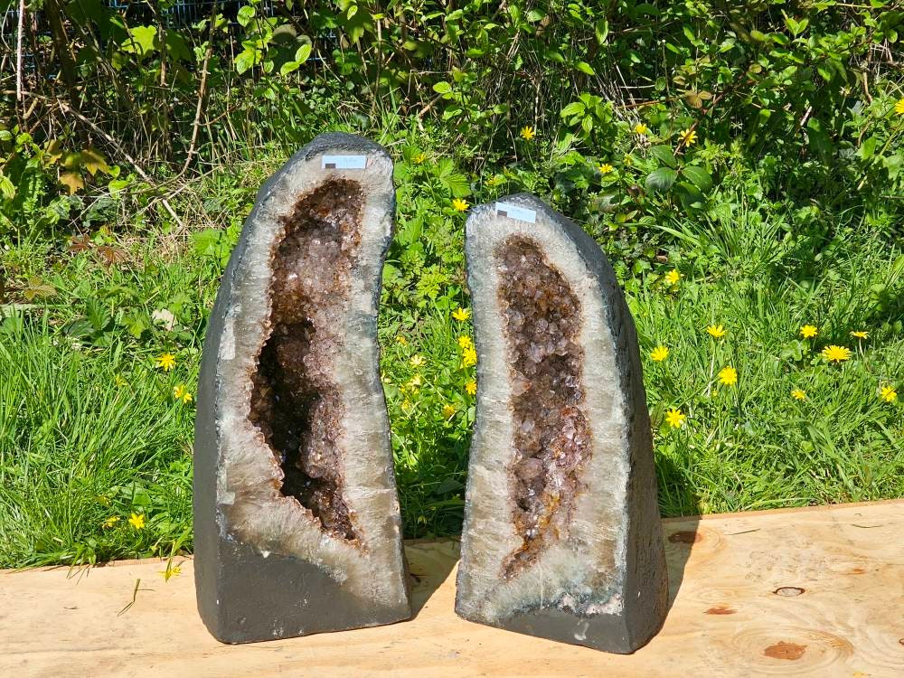 large amethyst crystal pair church geode