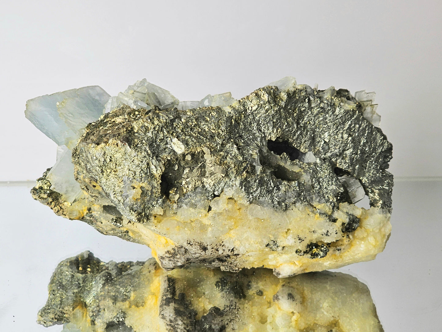 XL Blue Baryte Pyrite Crystal (#6)