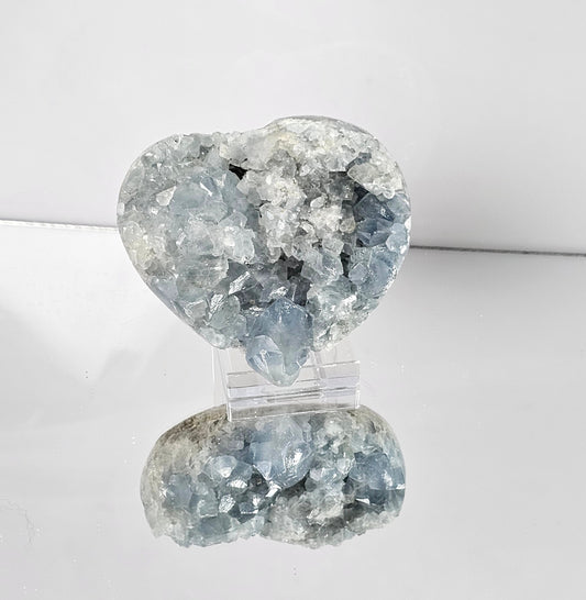 large celestite blue heart Christmas gift crystal lover addict