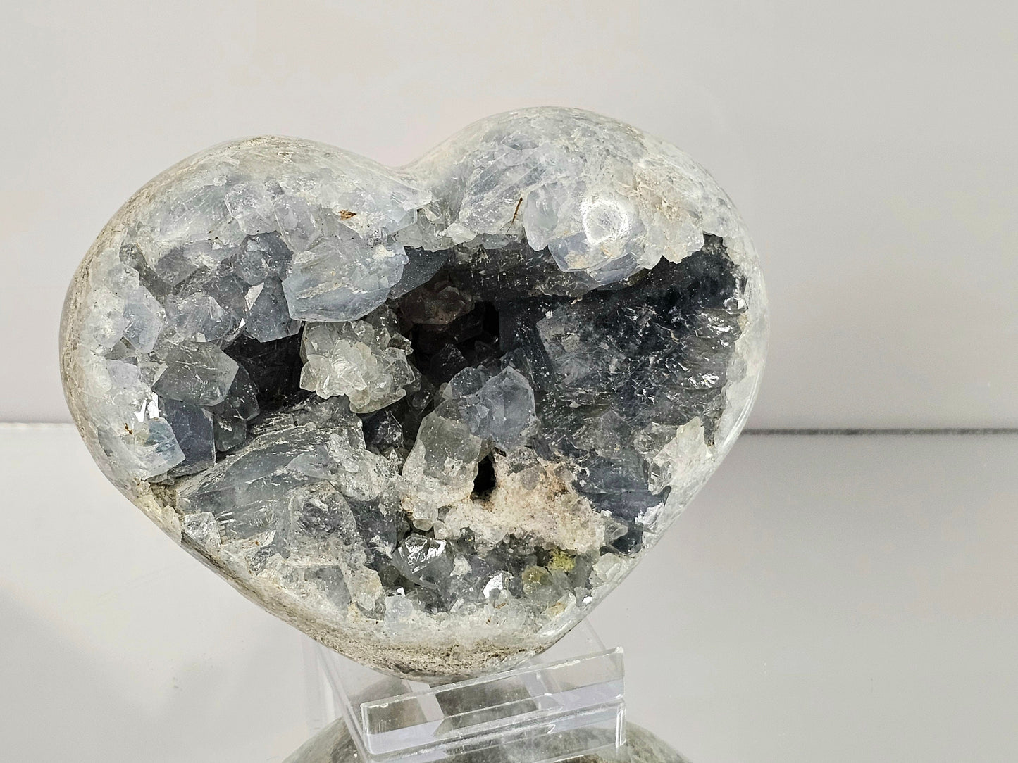 Large Celestite Crystal Heart (#5)