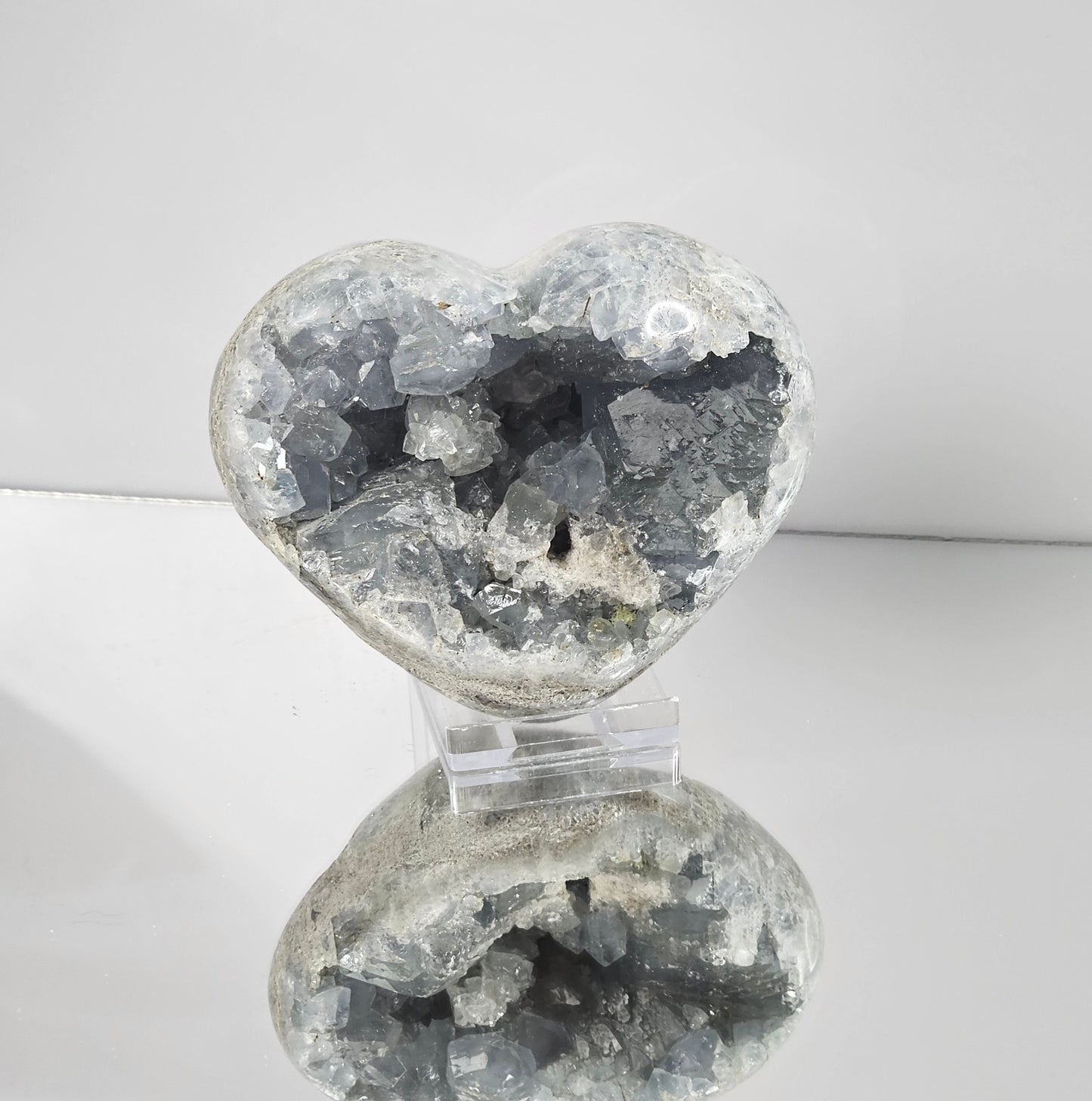 large celestite crystal heart Christmas gift love