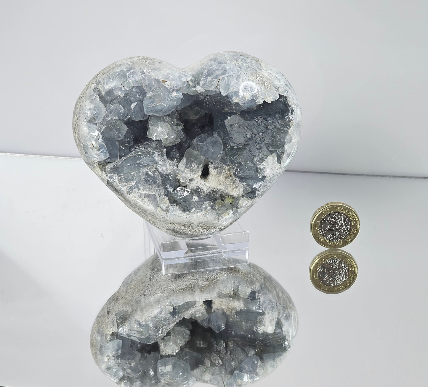 Large Celestite Crystal Heart (#5)