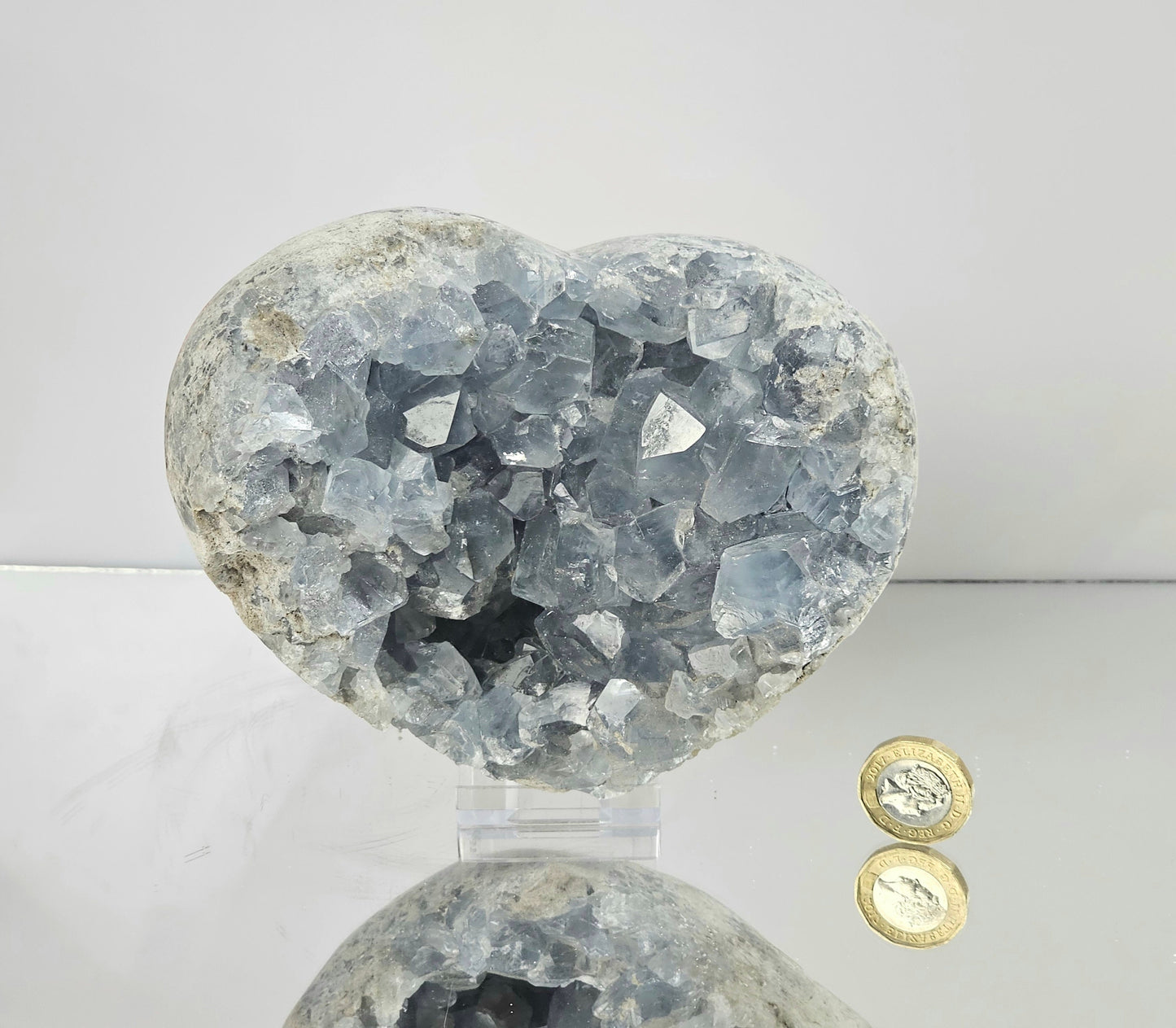 large high quality celestite crystal heart