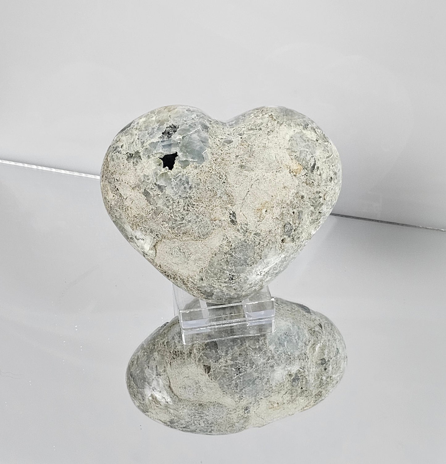 Large Celestite Crystal Heart (#5)